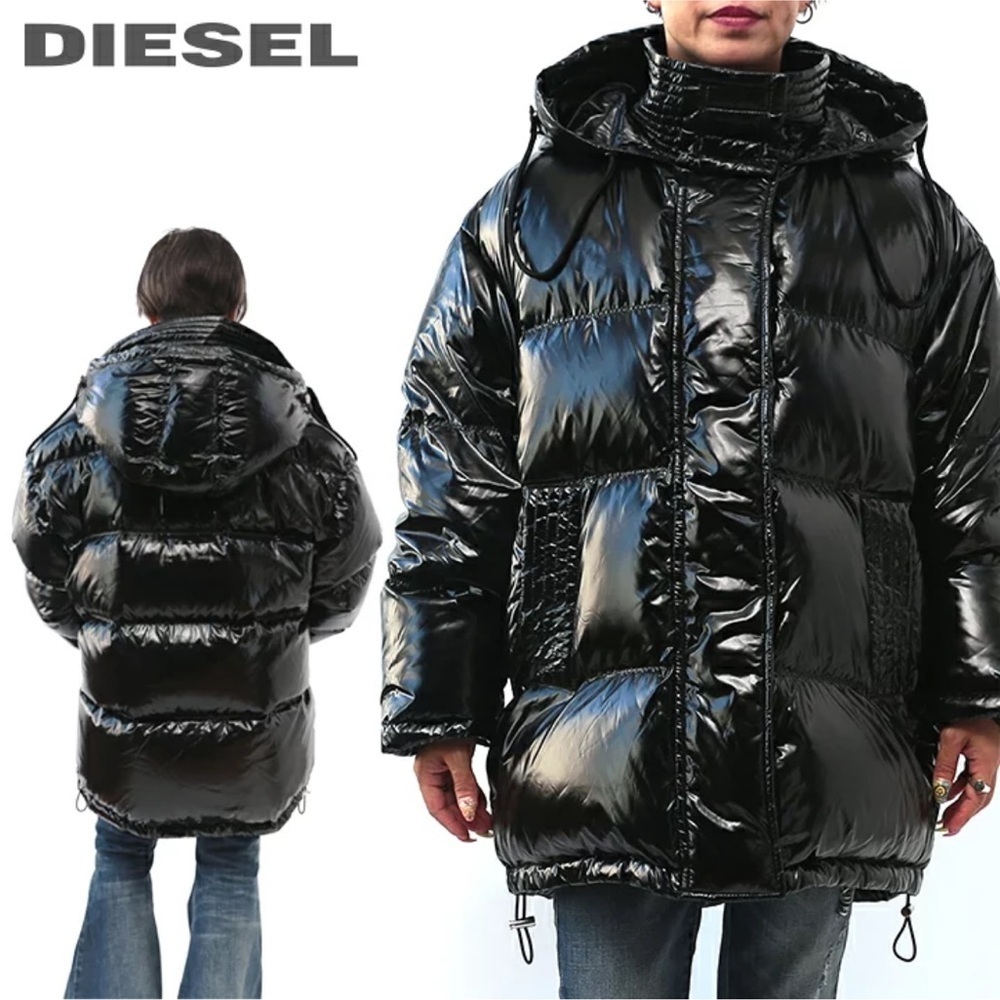 Diesel W-ALLA GIACCA Black Shiny Duck Down Feather Puffer Coat Women’s Medium